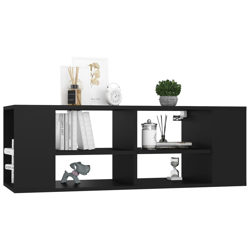 vidaXL Wall-Mounted TV Cabinet Black 102x35x35 cm Engineered Wood