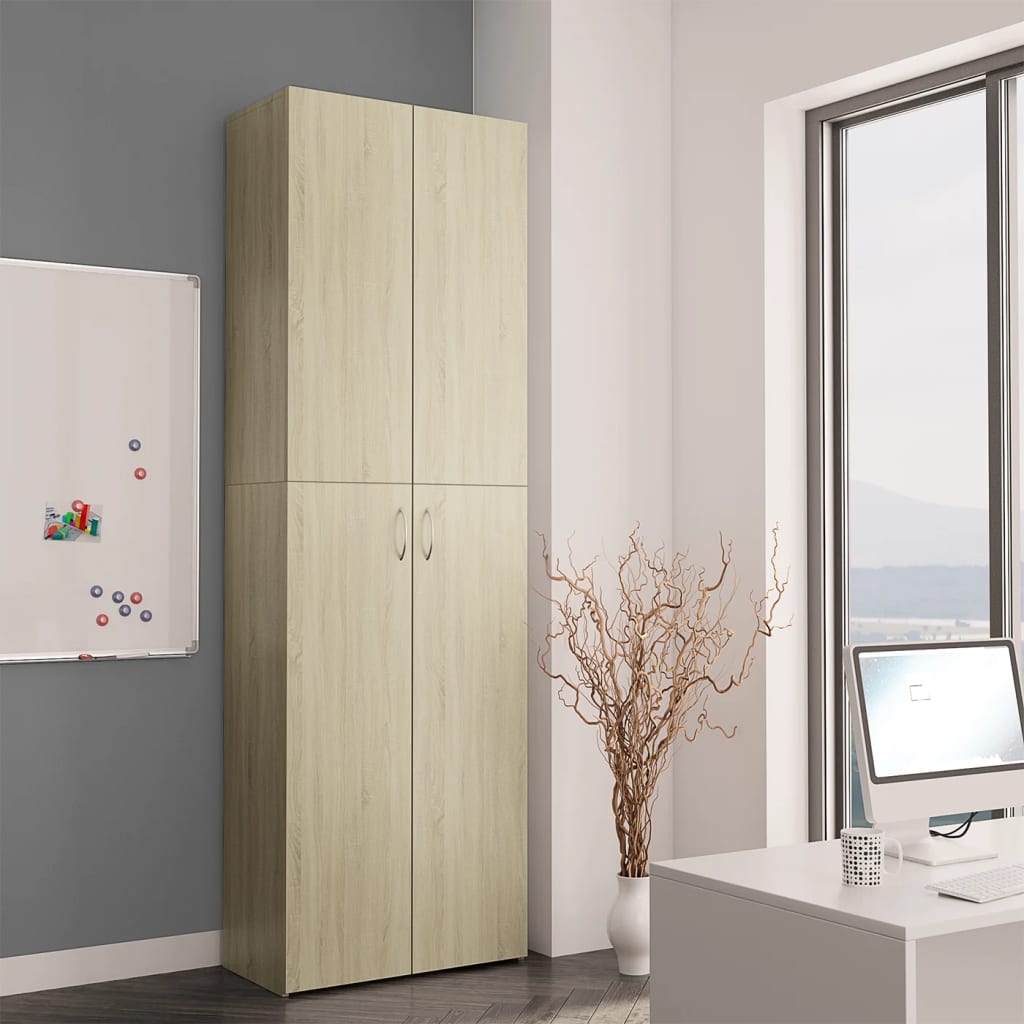 vidaXL Office Cabinet Sonoma Oak 60x32x190 cm Engineered Wood
