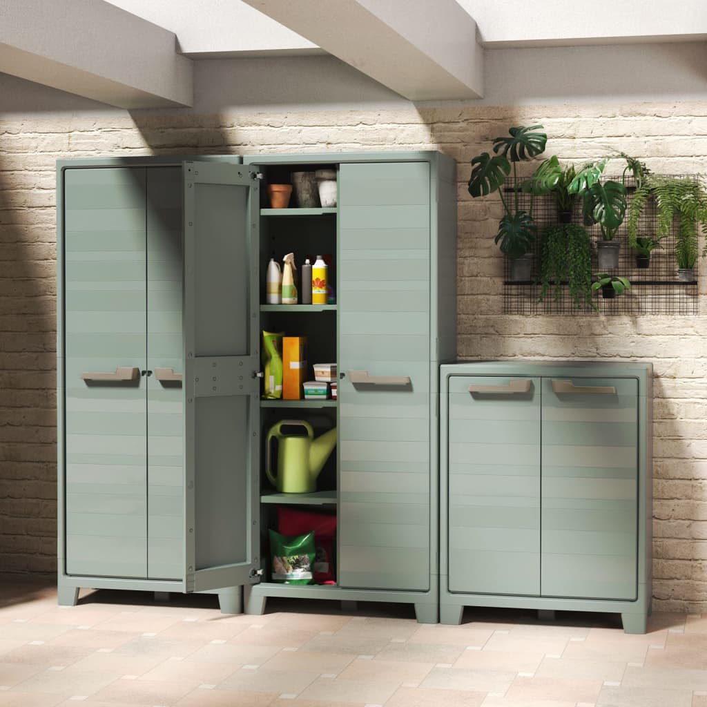 Keter Outdoor Storage Cabinet with Shelves Planet Jade Grey