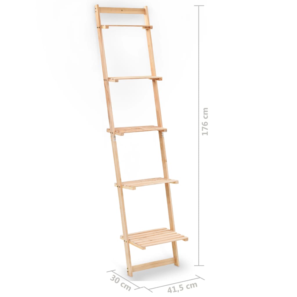 vidaXL Ladder Wall Shelf Cedar Wood 41.5x30x176 cm