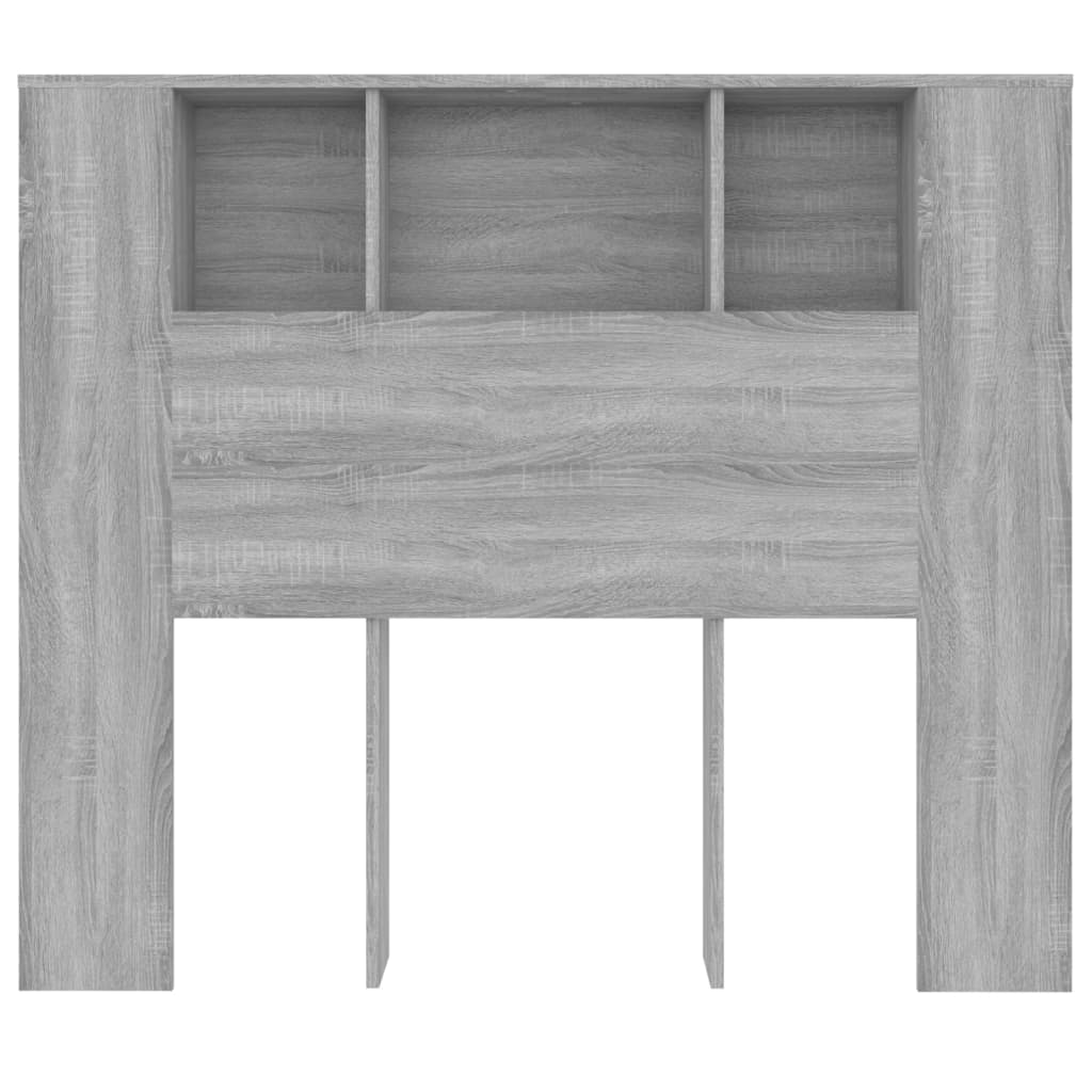 vidaXL Headboard Cabinet Grey Sonoma 120x18.5x102.5 cm