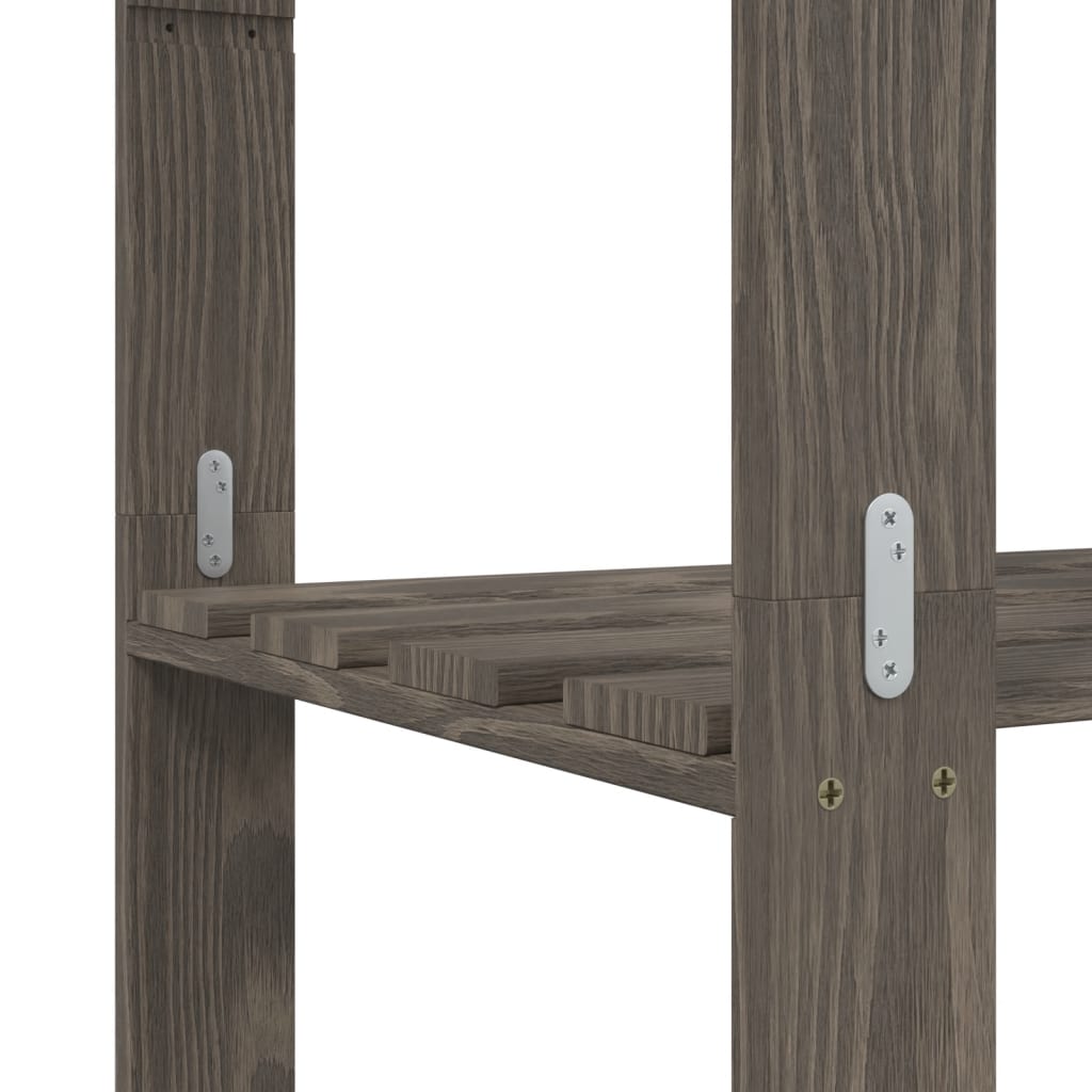 vidaXL 3-Tier Storage Rack Grey 60x38x90 cm Solid Wood Pine