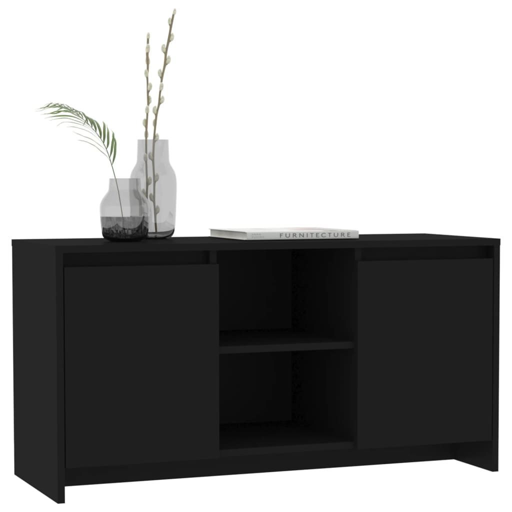vidaXL TV Cabinet Black 102x37.5x52.5 cm Engineered Wood