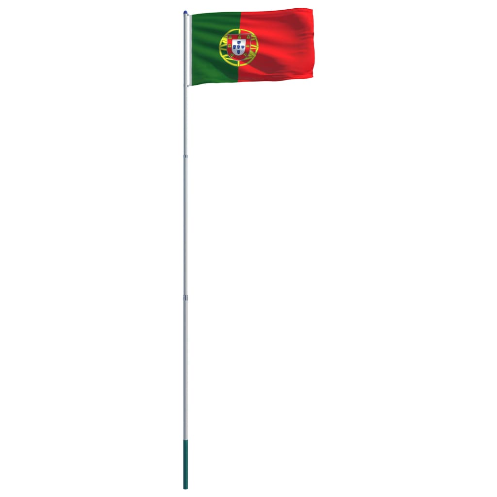 vidaXL Portugal Flag and Pole Aluminium 6 m