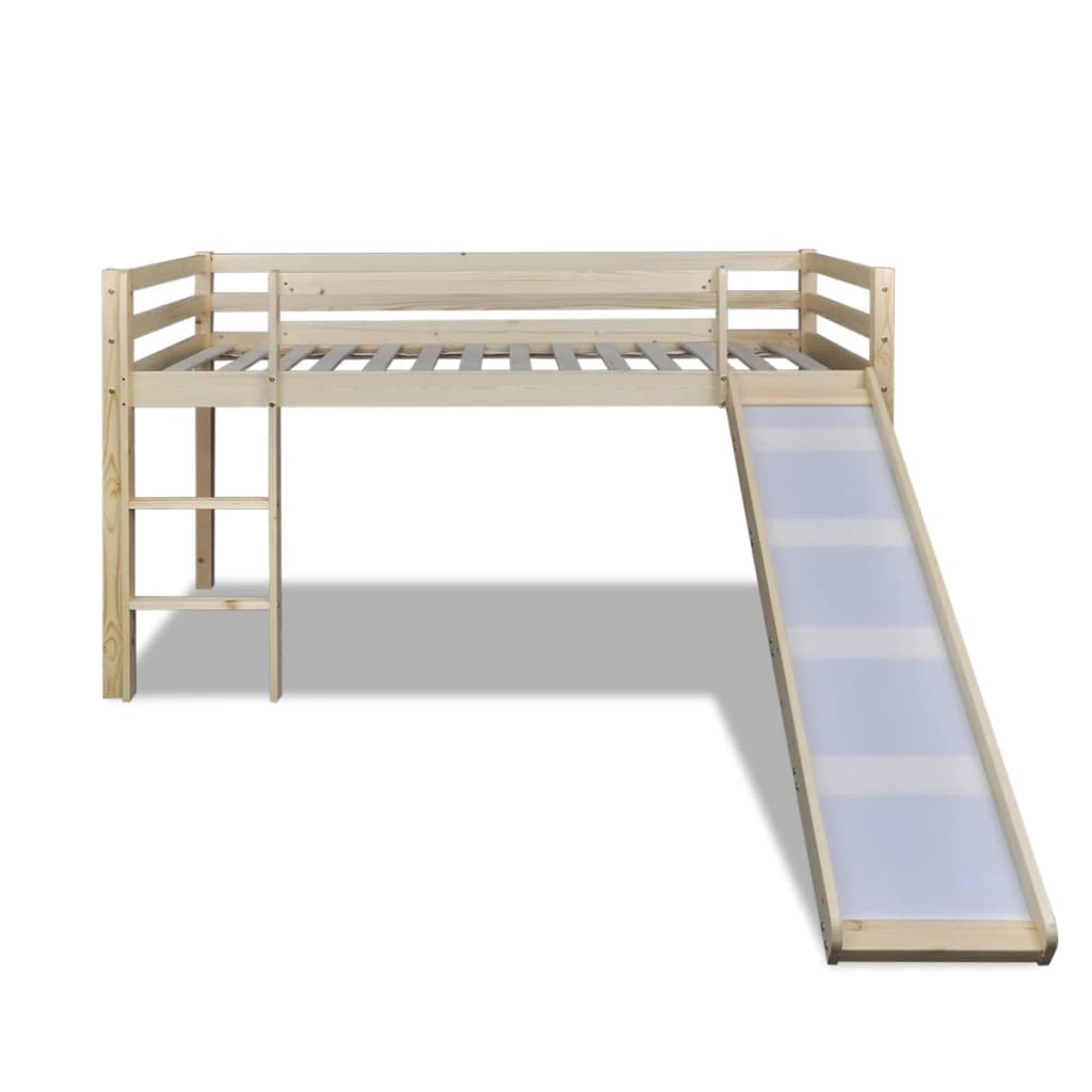 Loft Bed With Slide Ladder Natural Colour Pirate-themed