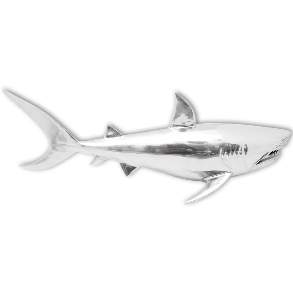 vidaXL Shark Decoration Wall-Mounted Aluminium Silver