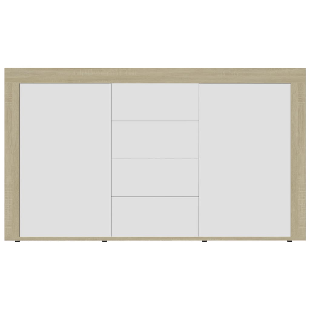 vidaXL Sideboard White and Sonoma Oak 120x36x69 cm Engineered Wood