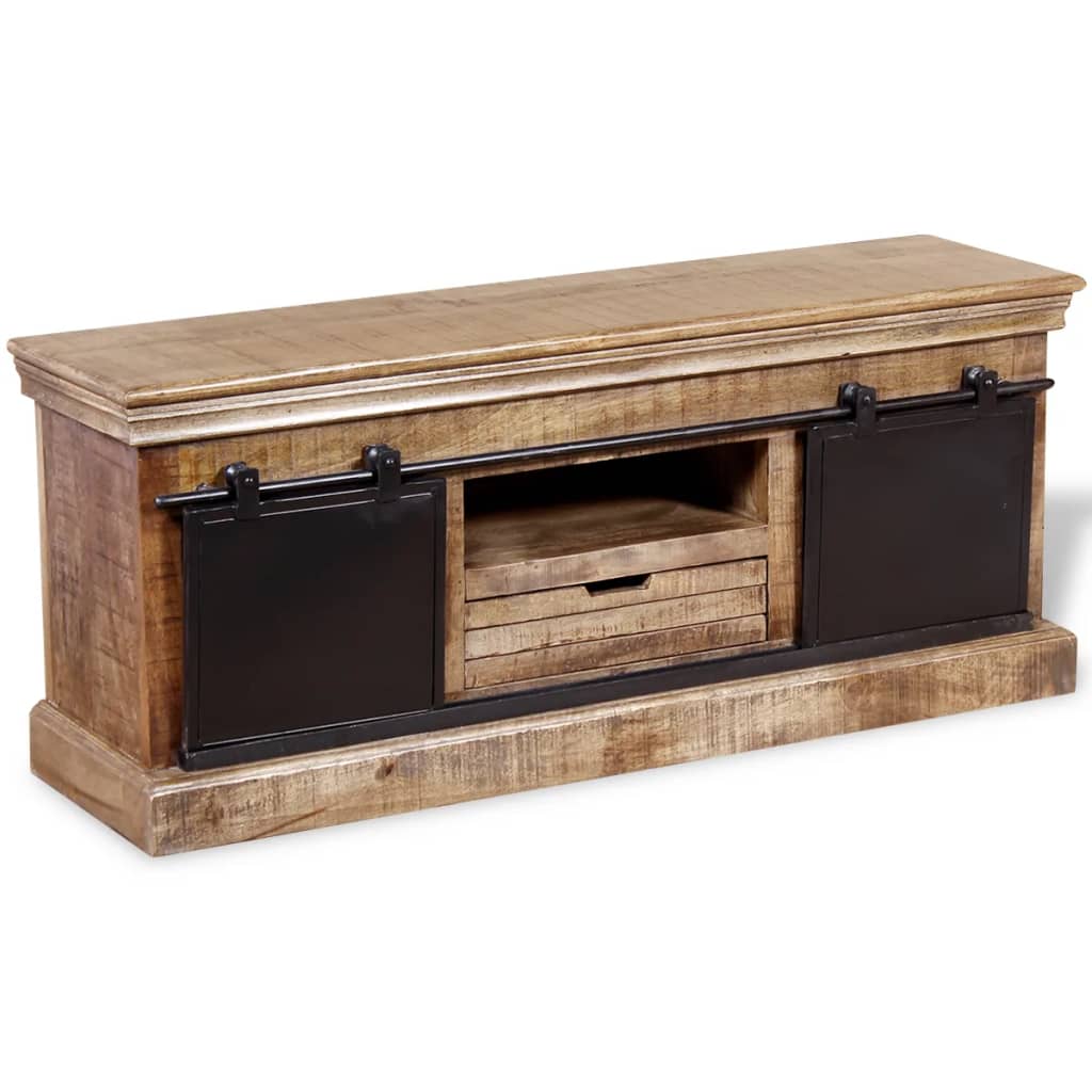 vidaXL TV Cabinet with 2 Sliding Doors Solid Mango Wood 110x30x45 cm