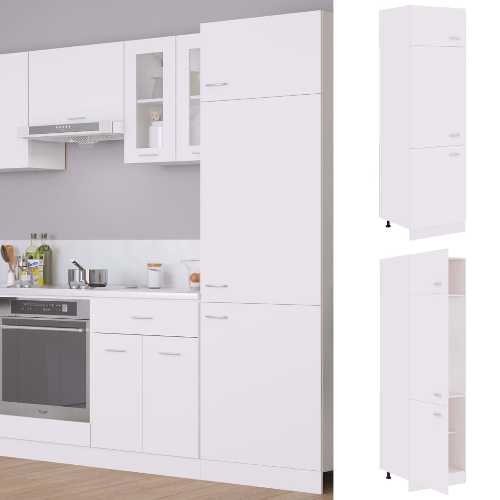 vidaXL Refrigerator Cabinet White 60x57x207 cm Engineered Wood