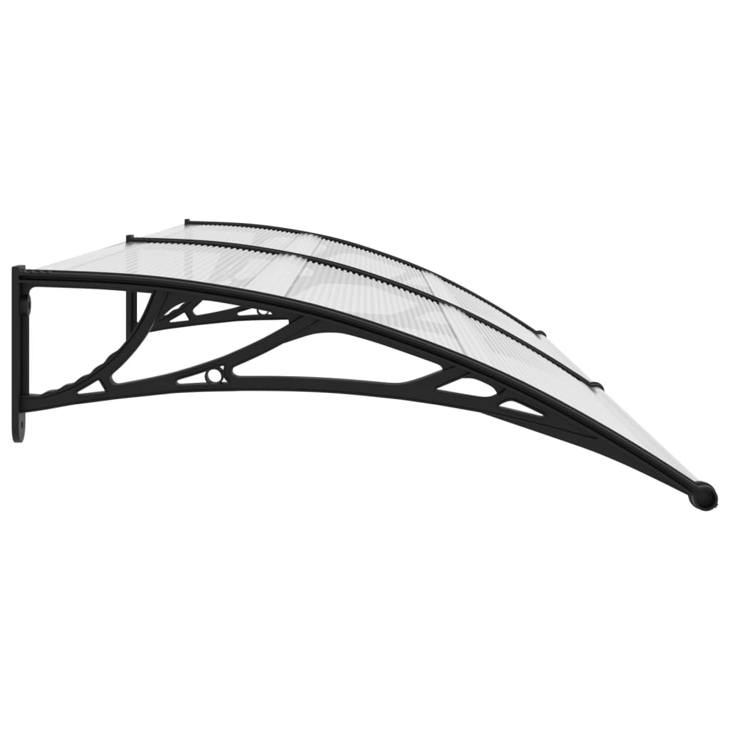 vidaXL Door Canopy Black and Transparent 240x75 cm PC