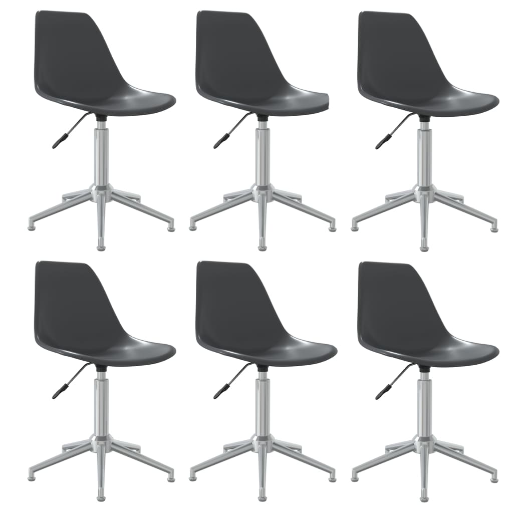vidaXL Swivel Dining Chairs 6 pcs Light Grey PP