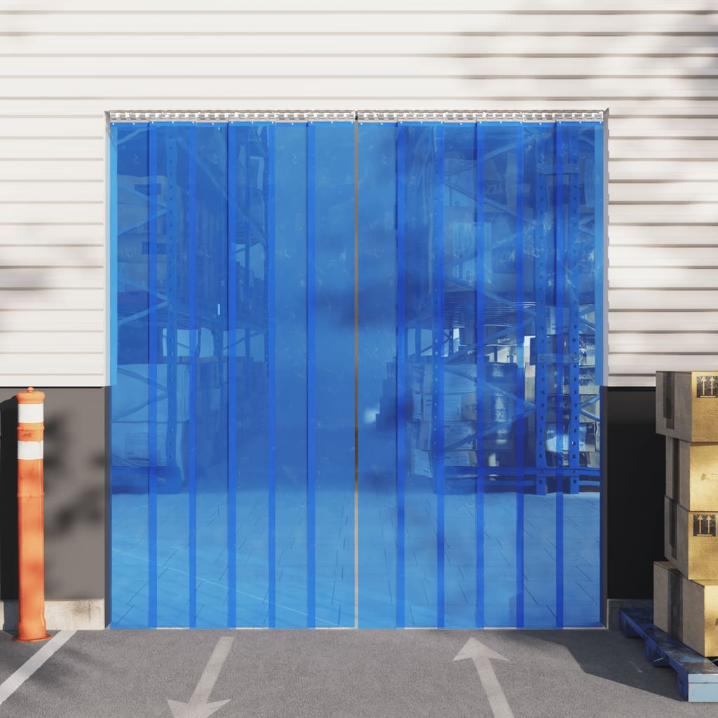 vidaXL Door Curtain Blue 200 mmx1.6 mm 10 m PVC