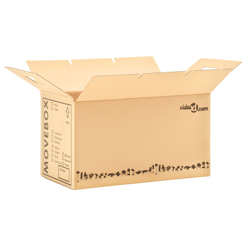 vidaXL Moving Boxes Carton XXL 60 pcs 60x33x34 cm