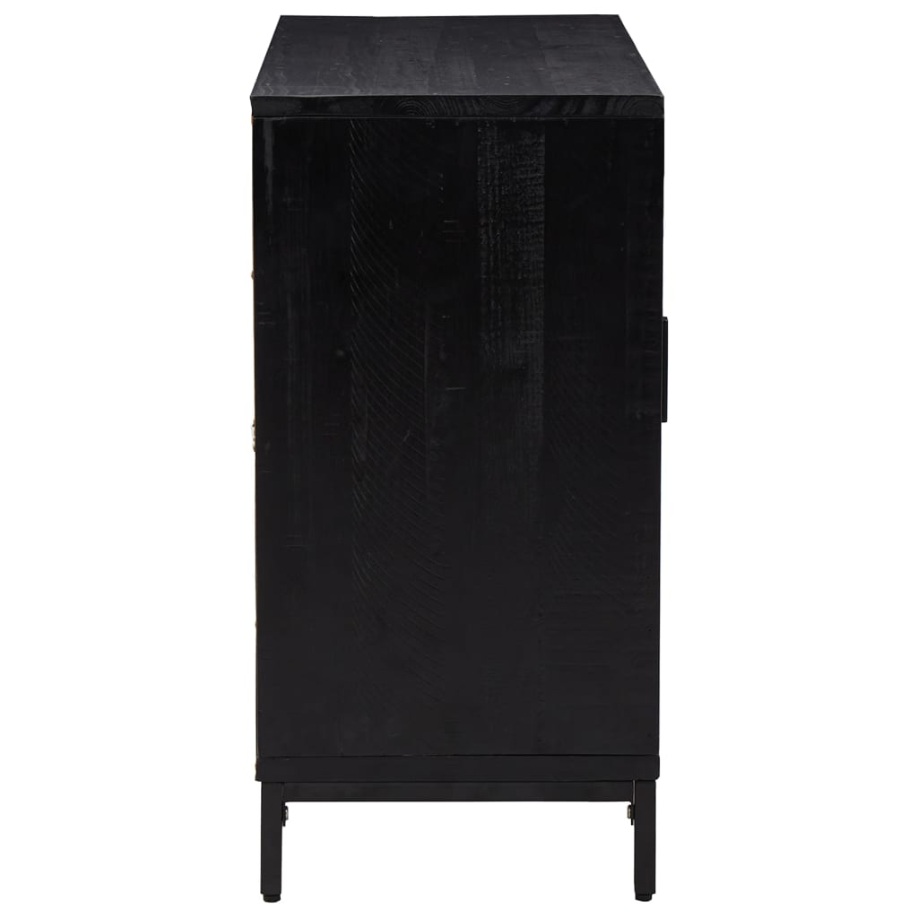vidaXL Sideboard Black 75x35x70 cm Solid Pinewood