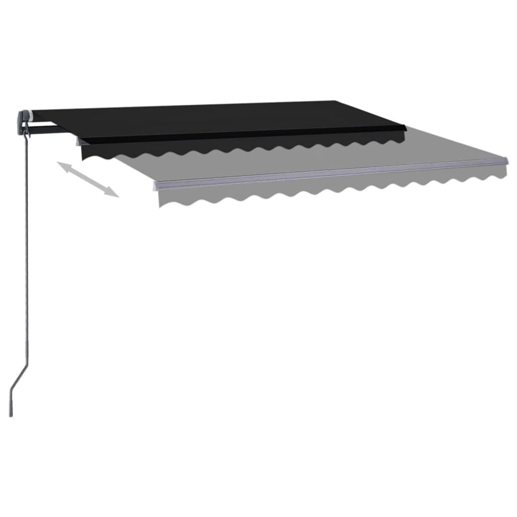vidaXL Automatic Awning with LED & Wind Sensor 3.5x2.5 m Anthracite