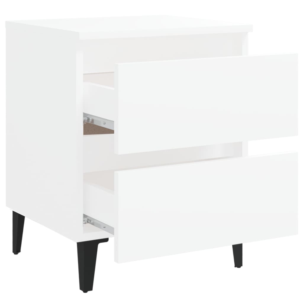 vidaXL Bed Cabinets 2 pcs White 40x35x50 cm Chipboard