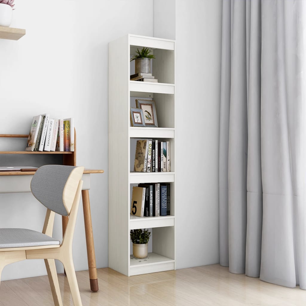 vidaXL Book Cabinet/Room Divider White 40x30x167.5 cm Solid Pinewood