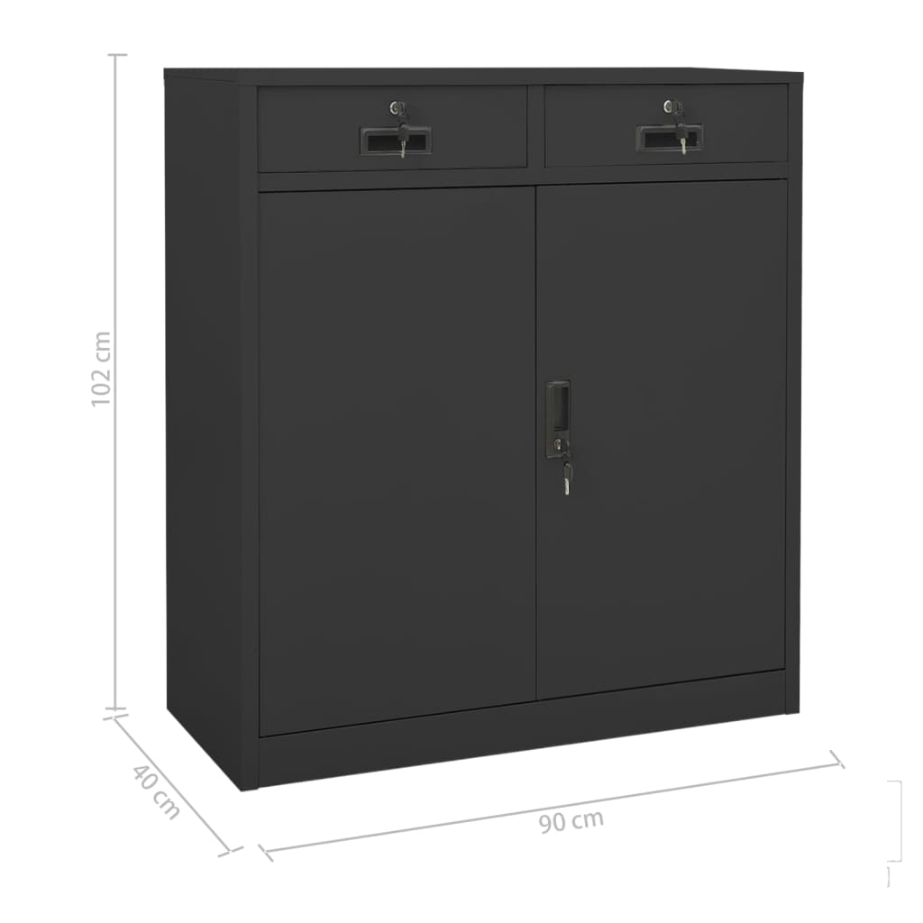 vidaXL Office Cabinet Anthracite 90x40x102 cm Steel