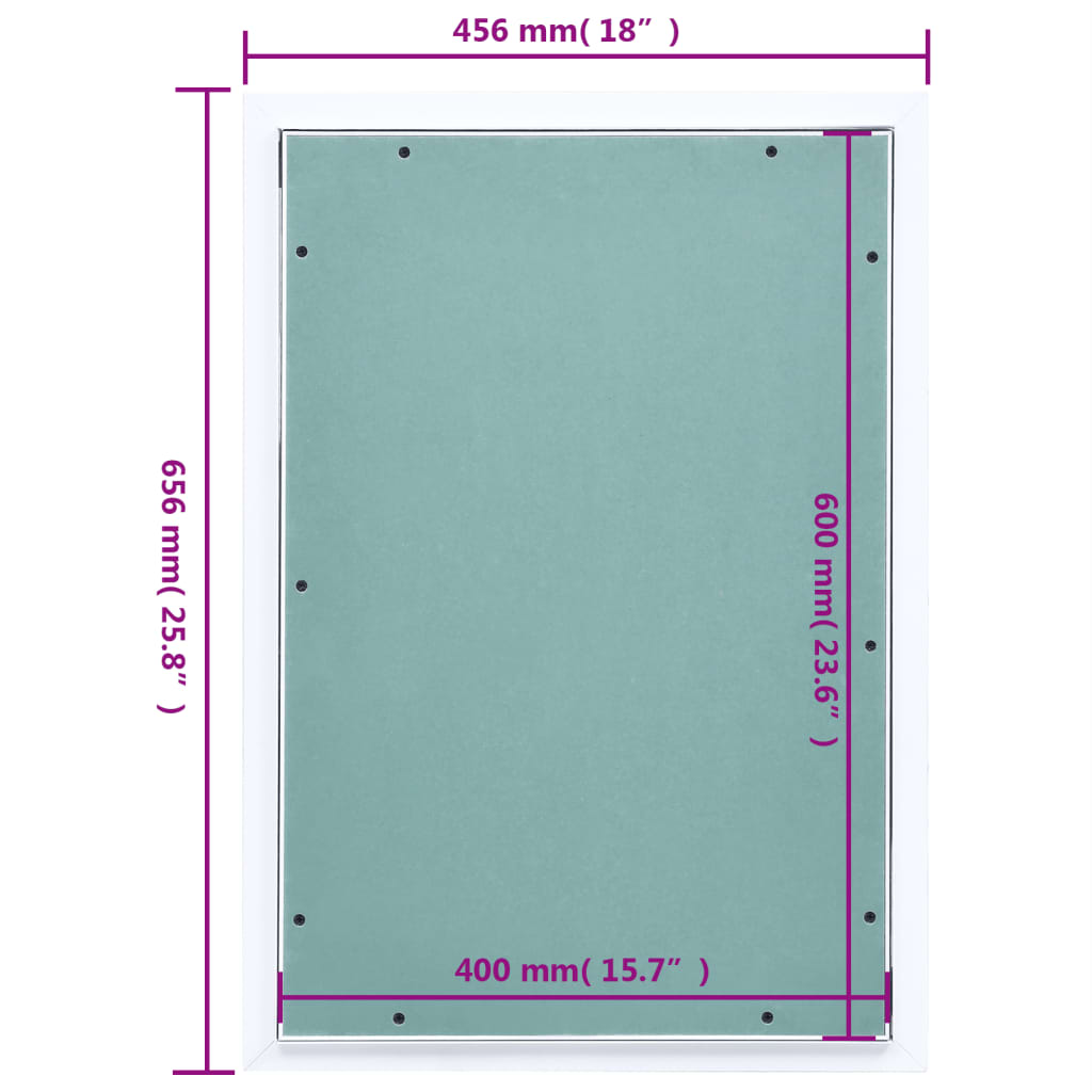 vidaXL Access Panel with Aluminium Frame and Plasterboard 400x600 mm
