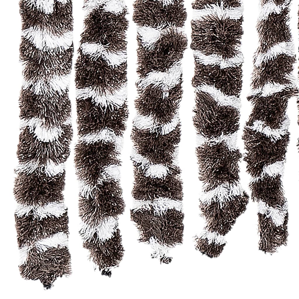 vidaXL Fly Curtain Brown and White 100x200 cm Chenille