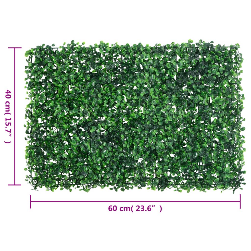  vidaXL Artificial Shrub Leaf Fence 6 pcs Green 40x60 cm