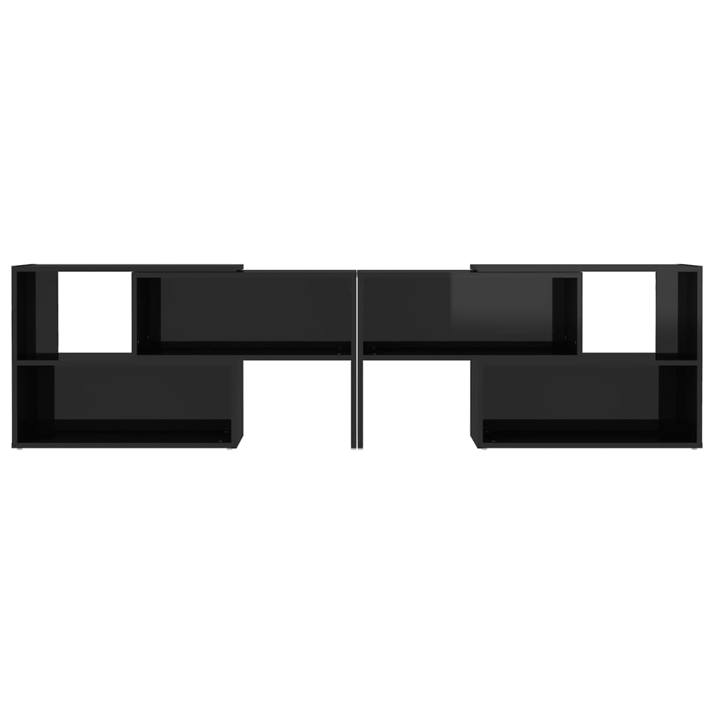 vidaXL TV Cabinet High Gloss Black 149x30x52 cm Engineered Wood