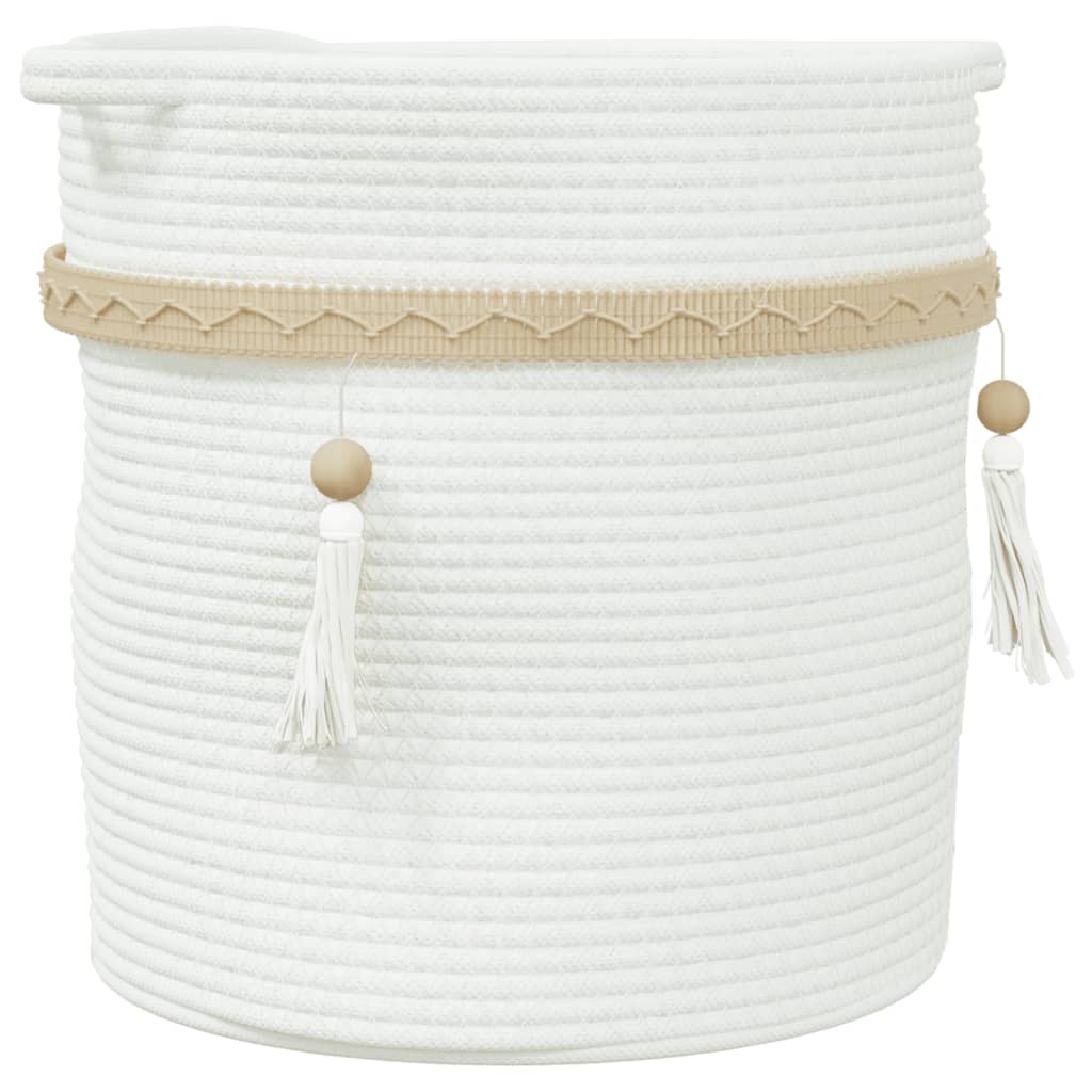 vidaXL Storage Basket White Ø38x36 cm Cotton
