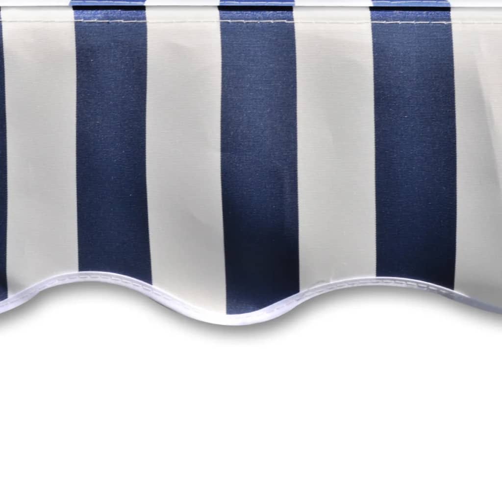 Awning Top Sunshade Canvas Blue & White 3 x 2.5m (Frame Not Included)