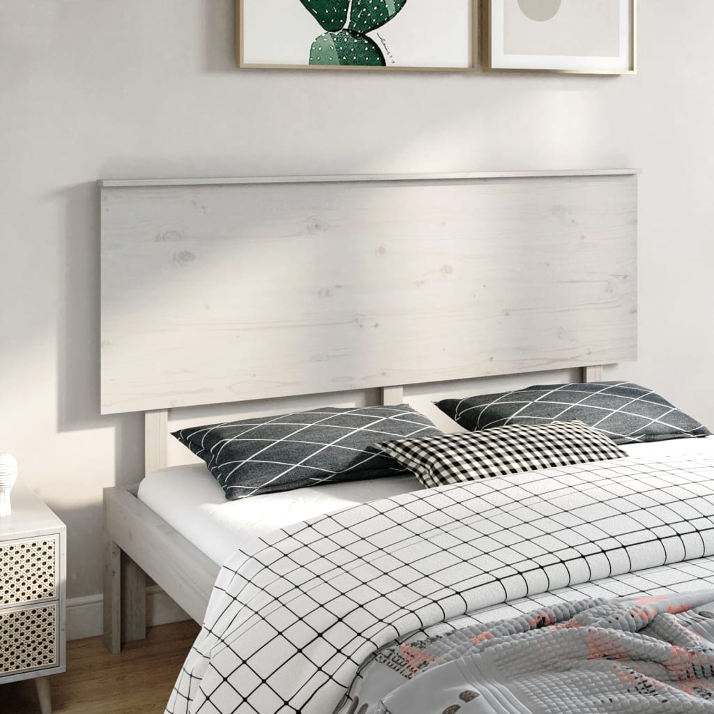vidaXL Bed Headboard White 164x6x82.5 cm Solid Wood Pine