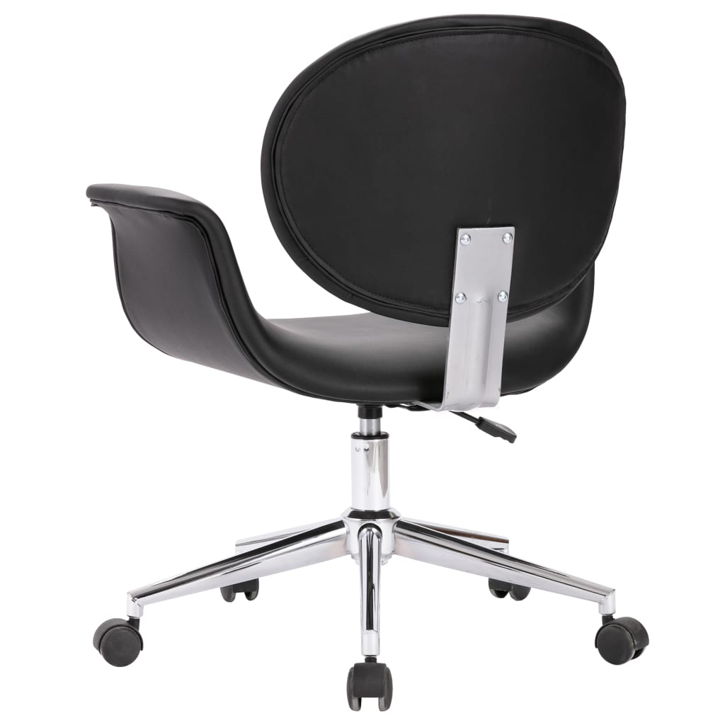 vidaXL Swivel Office Chair Black Faux Leather
