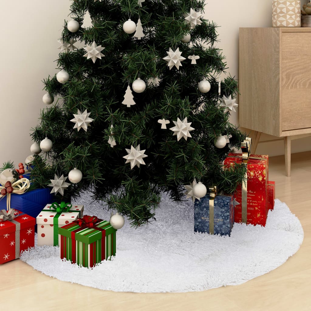 vidaXL Christmas Tree Skirt White 90 cm Faux