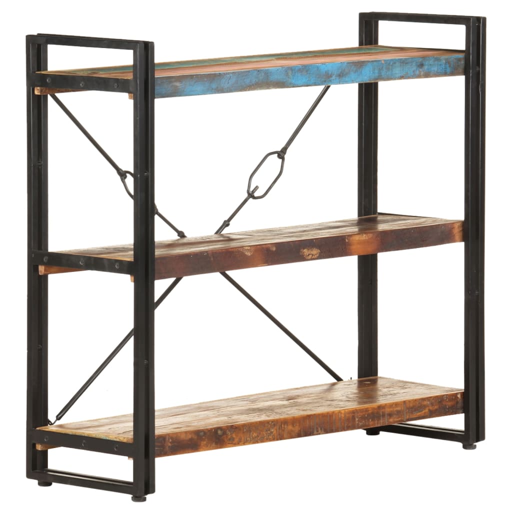 vidaXL 3-Tier Bookcase 90x30x80 cm Solid Reclaimed Wood