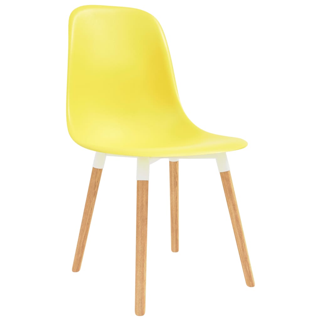 vidaXL Dining Chairs 4 pcs Yellow Plastic
