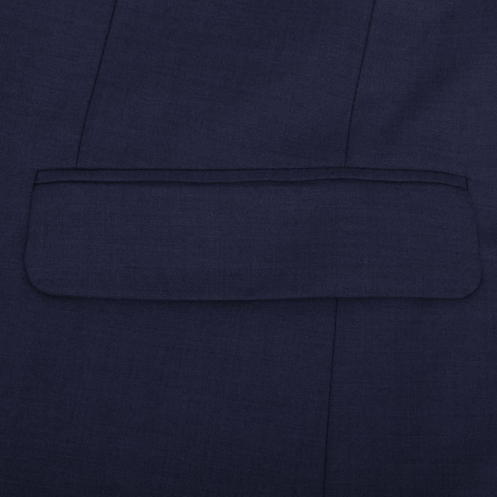 vidaXL Three Piece Men's Business Suit Size 54 Navy Blue
