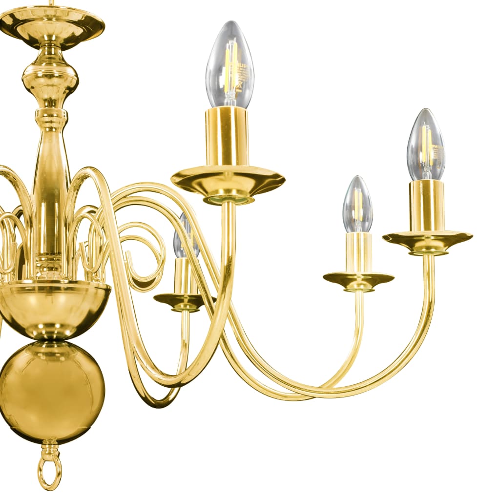 vidaXL Chandelier Golden 8 x E14 Bulbs