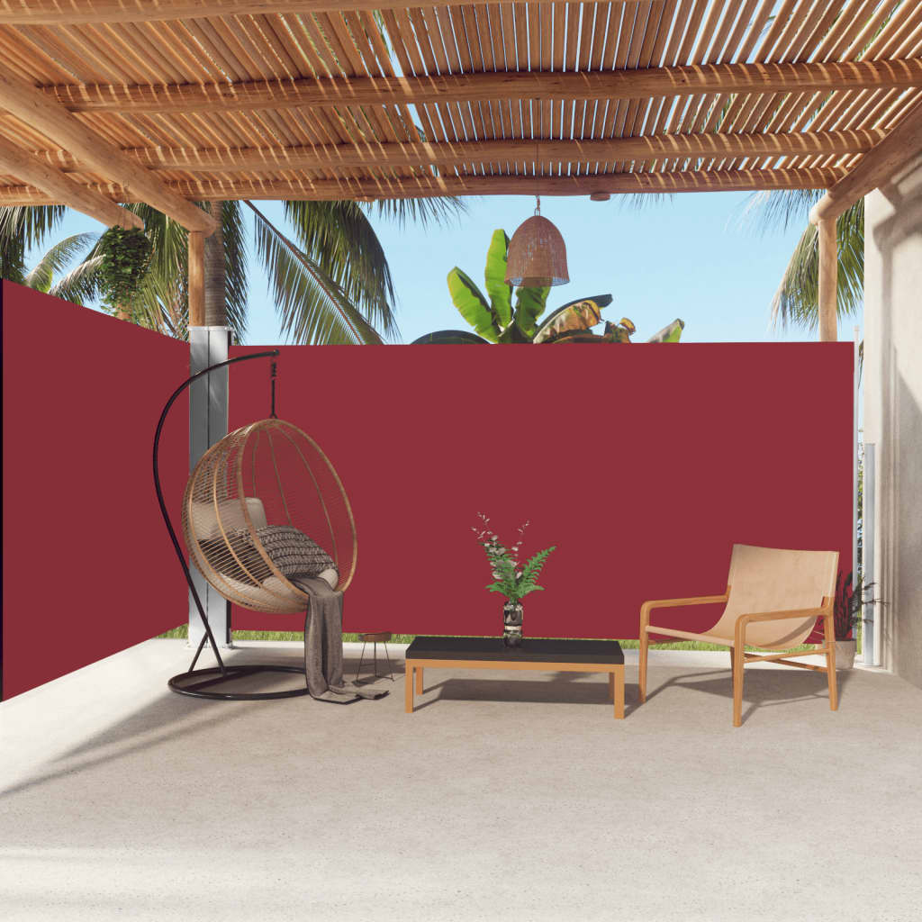 vidaXL Retractable Side Awning Red 180x600 cm