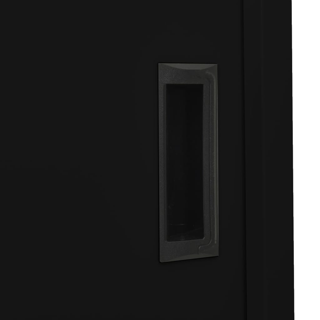vidaXL Office Cabinet with Sliding Door Black 90x40x180 cm Steel