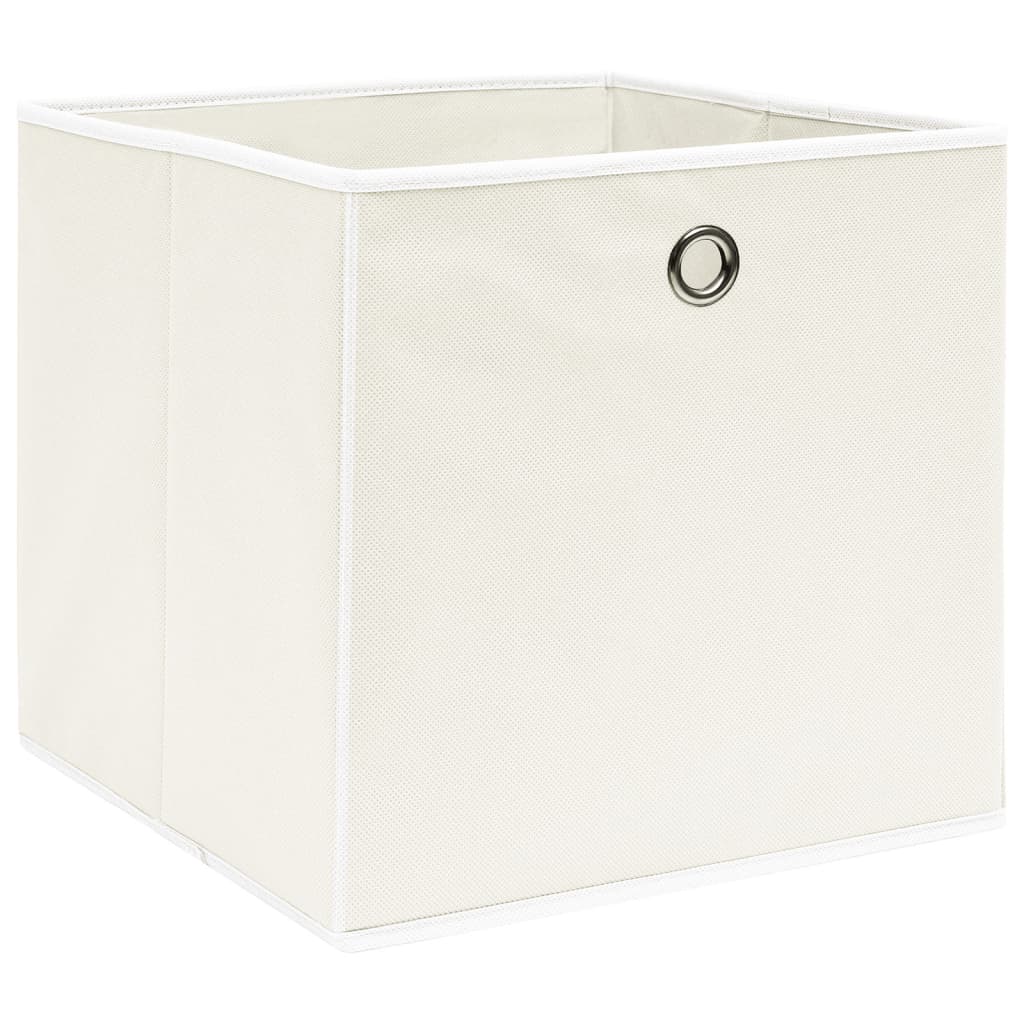 vidaXL Storage Boxes 10 pcs White 32x32x32 cm Fabric