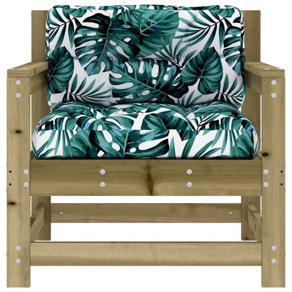 vidaXL Garden Chairs with Cushions 2 pcs Impregnated Wood Pine