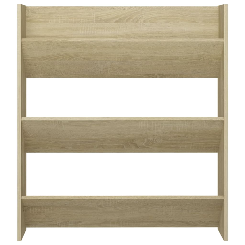 vidaXL Wall Shoe Cabinet Sonoma Oak 80x18x90 cm Engineered Wood
