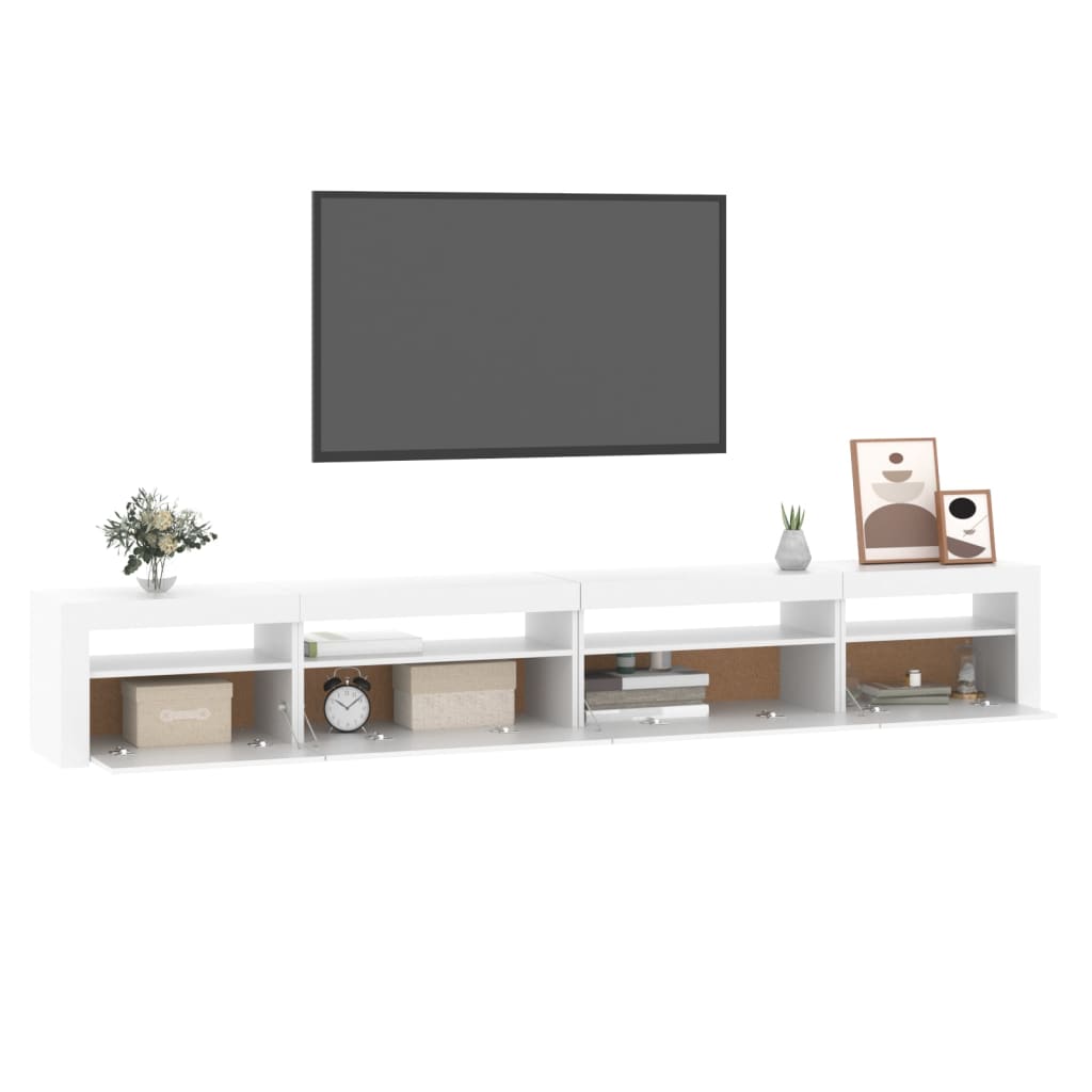 vidaXL TV Cabinet with LED Lights White 270x35x40 cm