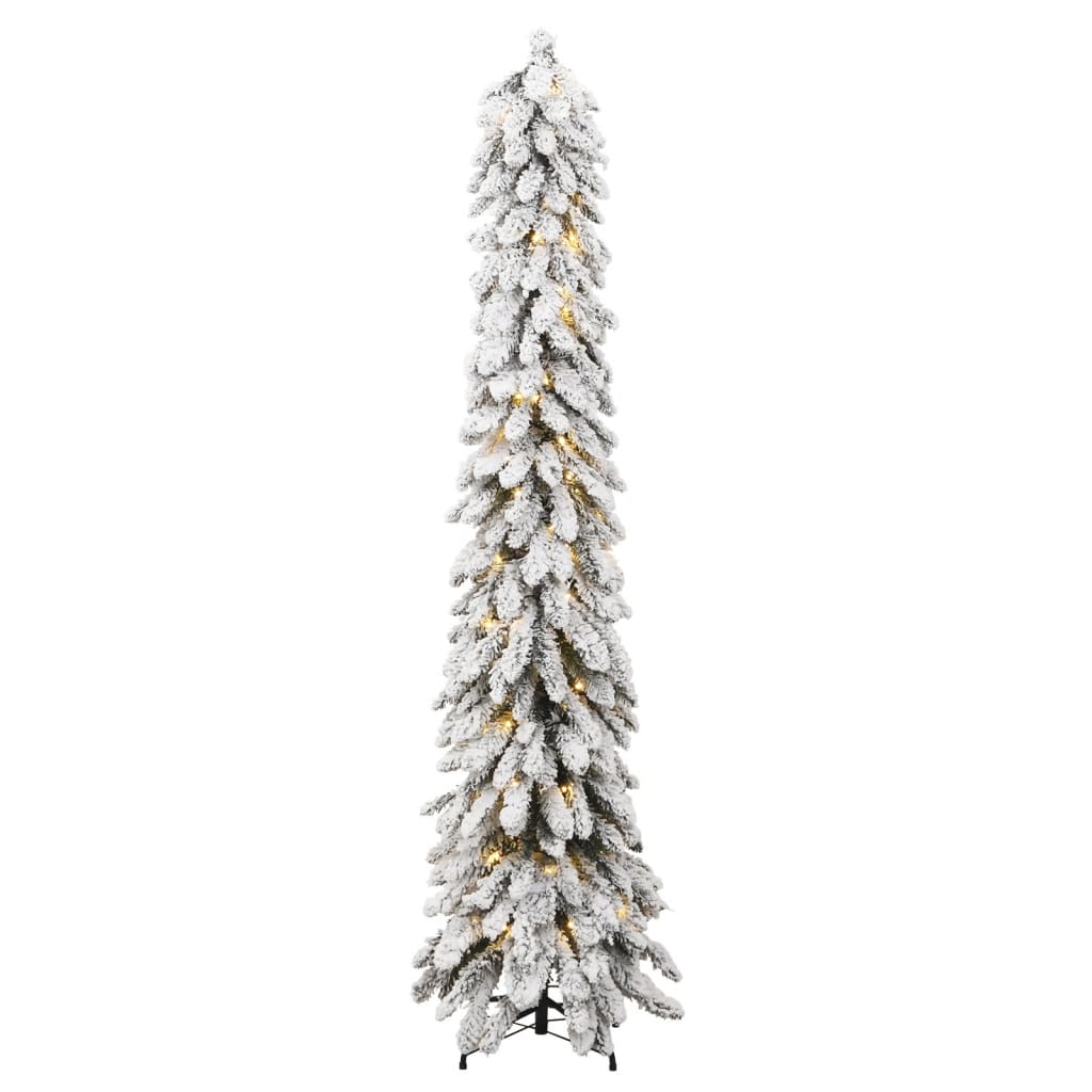 vidaXL Artificial Pre-lit Christmas Tree with 100 LEDs and Flocked Snow 180 cm