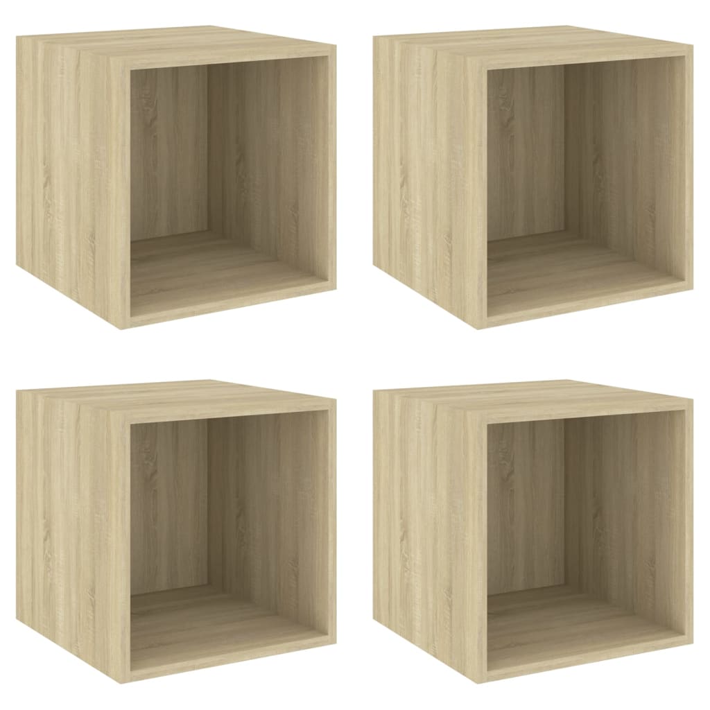 vidaXL Wall Cabinets 4 pcs Sonoma Oak 37x37x37 cm Engineered Wood