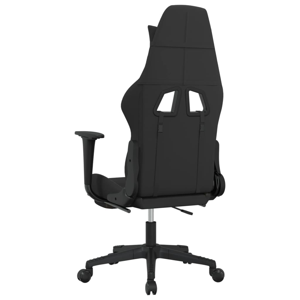 vidaXL Massage Gaming Chair with Footrest Black and Taupe Fabric