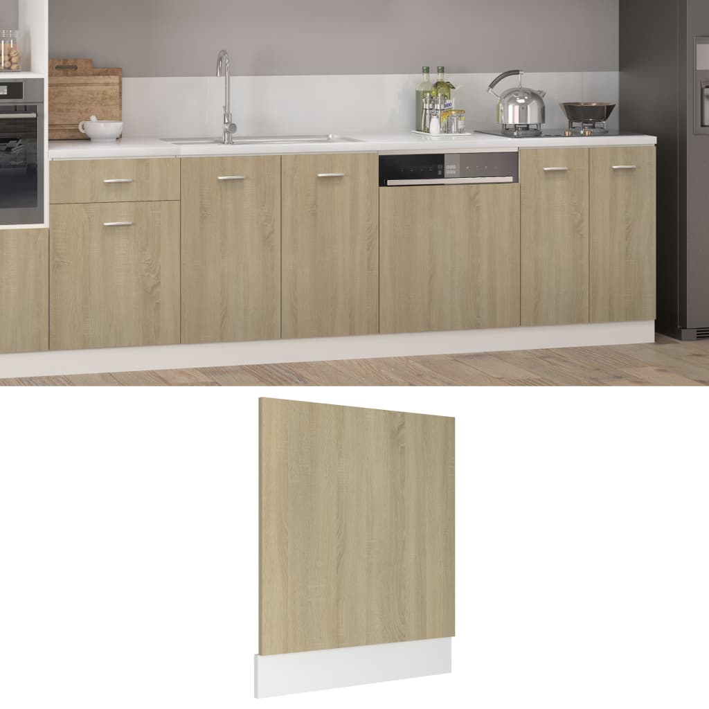 vidaXL Dishwasher Panel Sonoma Oak 59.5x3x67 cm Engineered Wood
