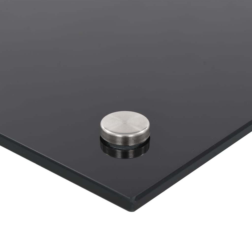 vidaXL Kitchen Backsplash Black 90x60 cm Tempered Glass