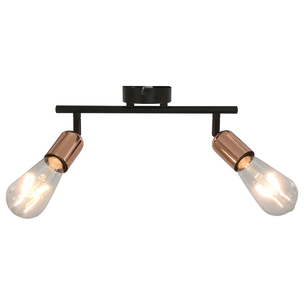 vidaXL 2-Way Spot Light with Filament Bulbs 2 W Black and Copper E27