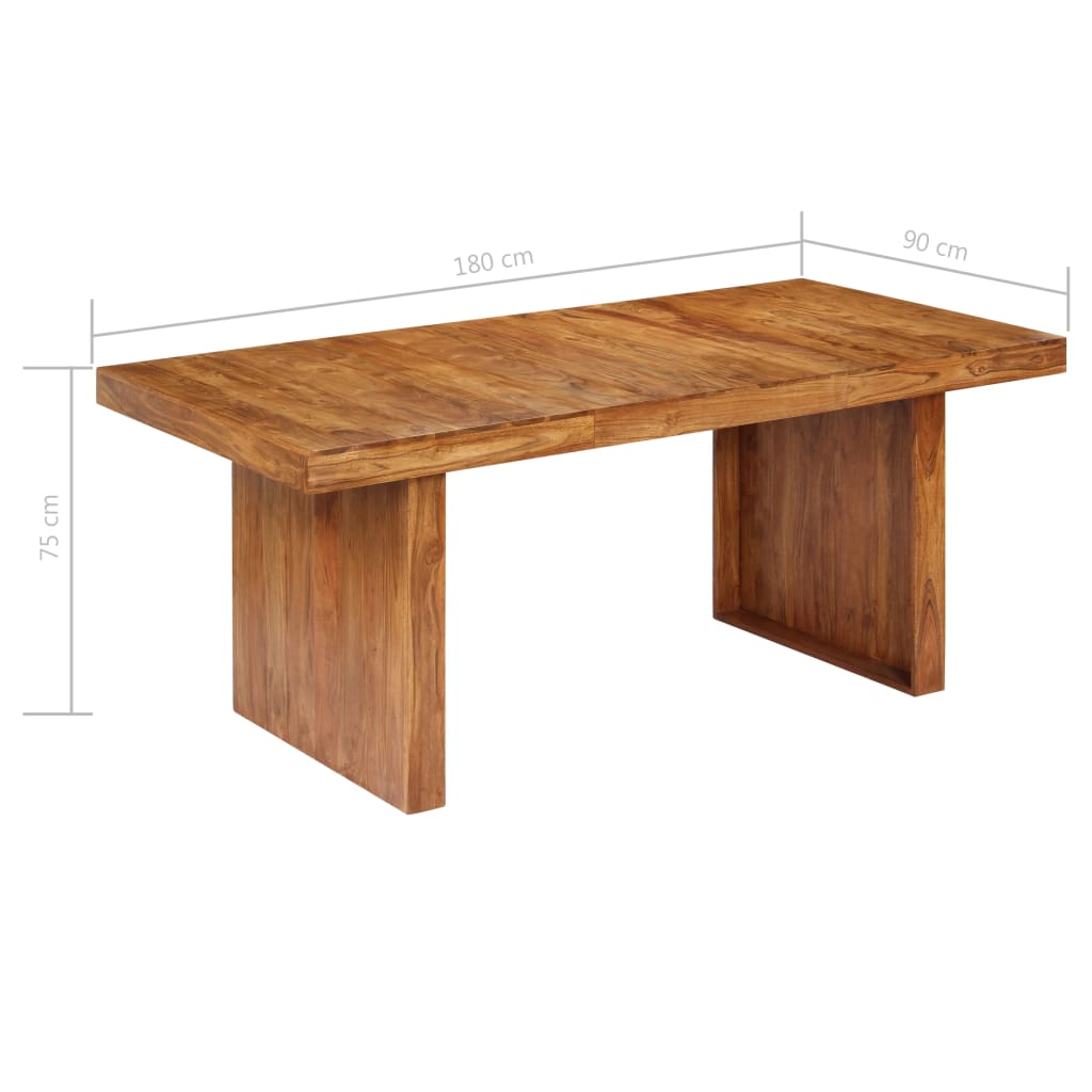vidaXL Dining Table 180x90x75 cm Solid Acacia Wood