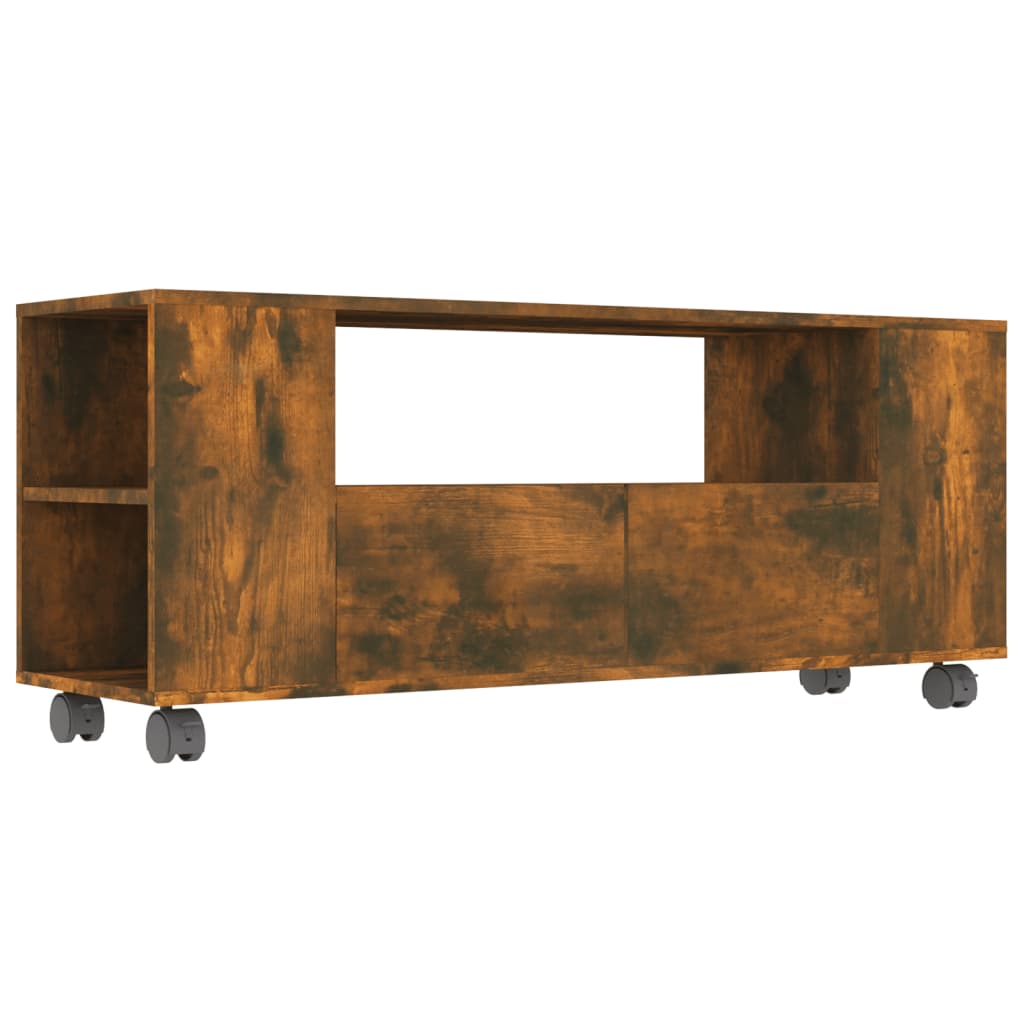 vidaXL TV Cabinet Smoked Oak 120x35x48 cm Engineered Wood