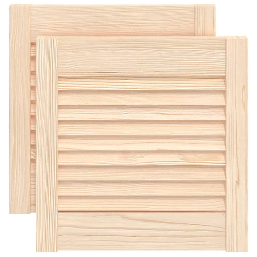 vidaXL Cabinet Doors Louvred Design 2 pcs 39.5x39.4 cm Solid Wood Pine